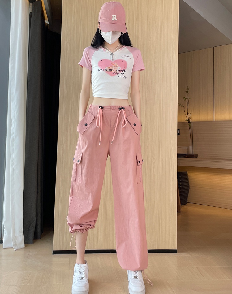 Wear ice silk work pants summer sweatpants for women