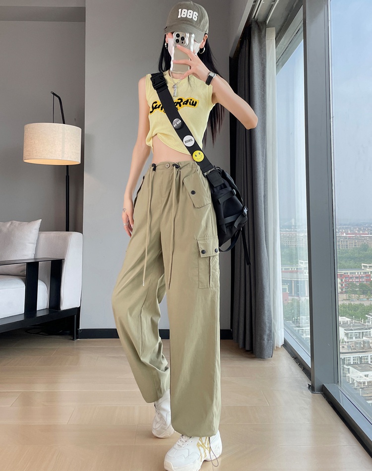 Wear ice silk work pants summer sweatpants for women