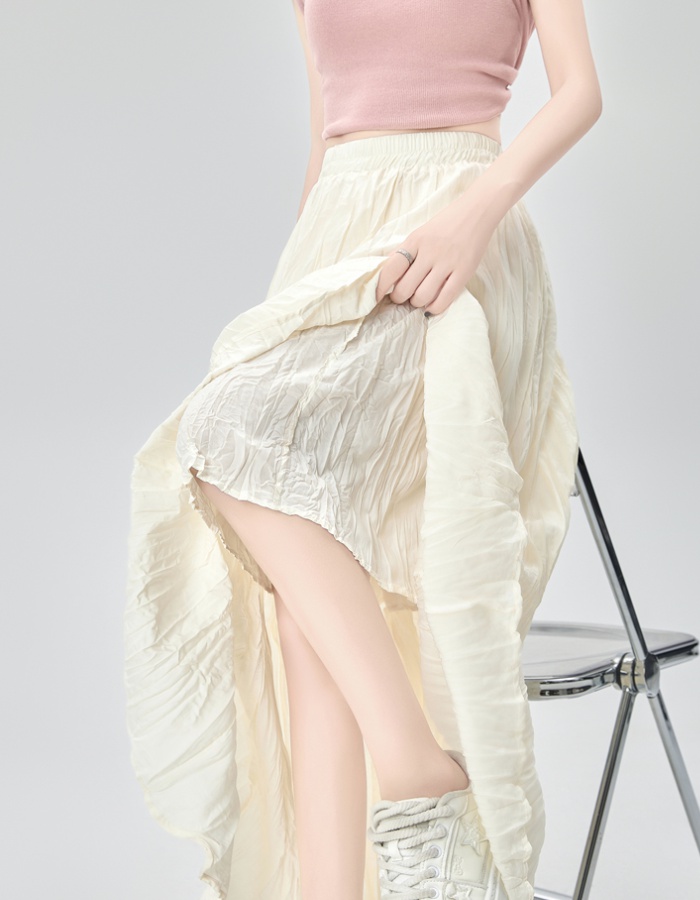 Loose pleated long skirt fold skirt for women