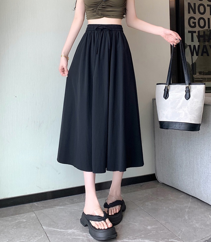 Elastic waist skirt frenum long dress for women