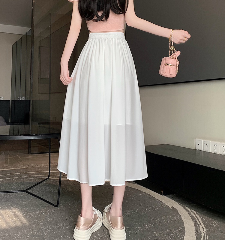 Elastic waist skirt frenum long dress for women