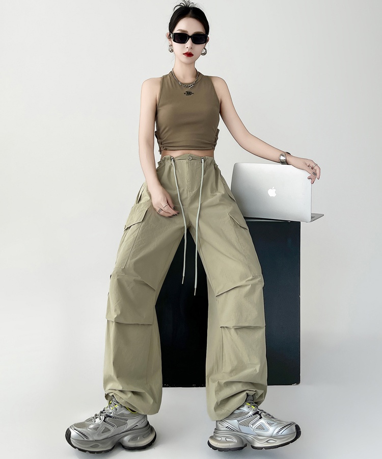 Summer wide leg pants sports work pants for women