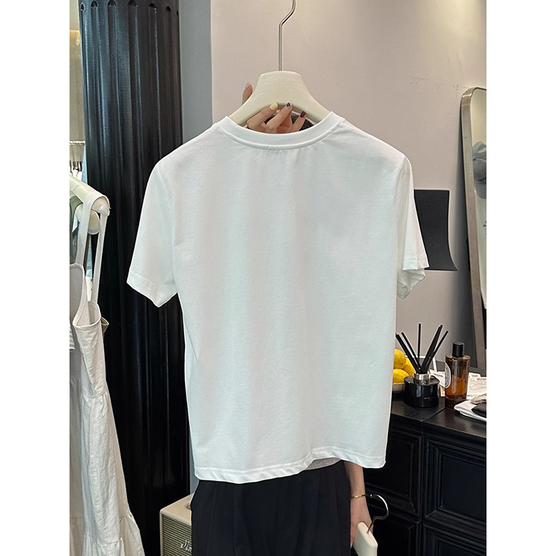 Loose short sleeve summer pure cotton T-shirt for women