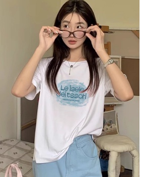 Korean style printing summer pure cotton T-shirt