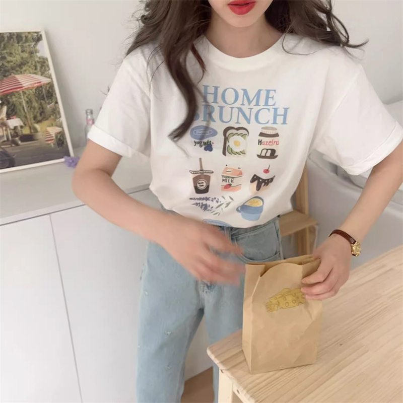 Korean style pure cotton short sleeve large yard T-shirt