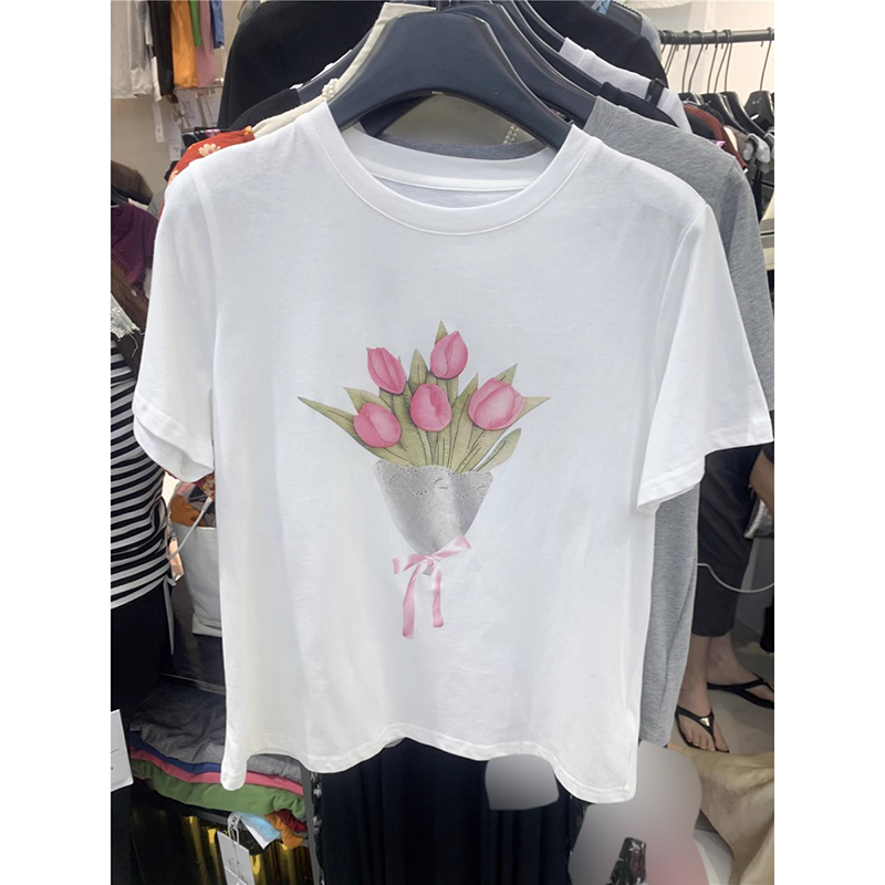 Korean style show young summer short sleeve printing T-shirt