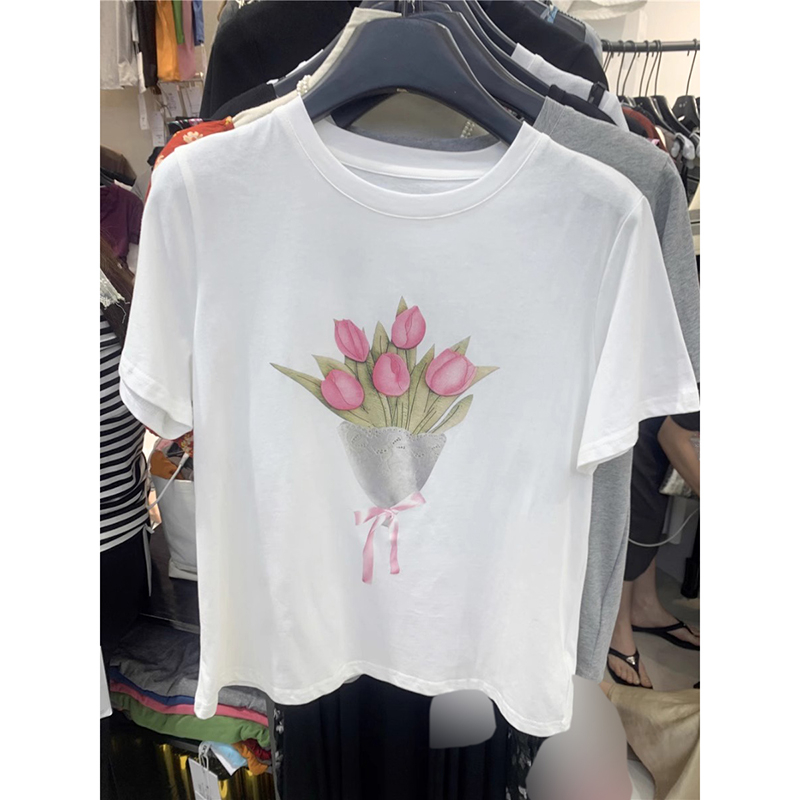 Korean style show young summer short sleeve printing T-shirt