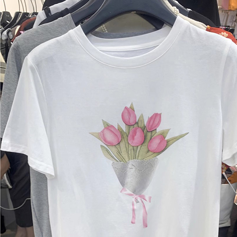 Korean style show young summer short sleeve printing T-shirt