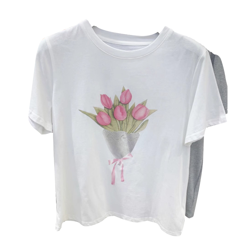 Korean style show young summer short sleeve printing T-shirt