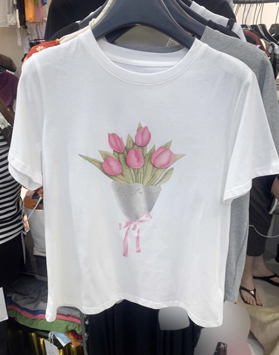 Korean style show young summer short sleeve printing T-shirt