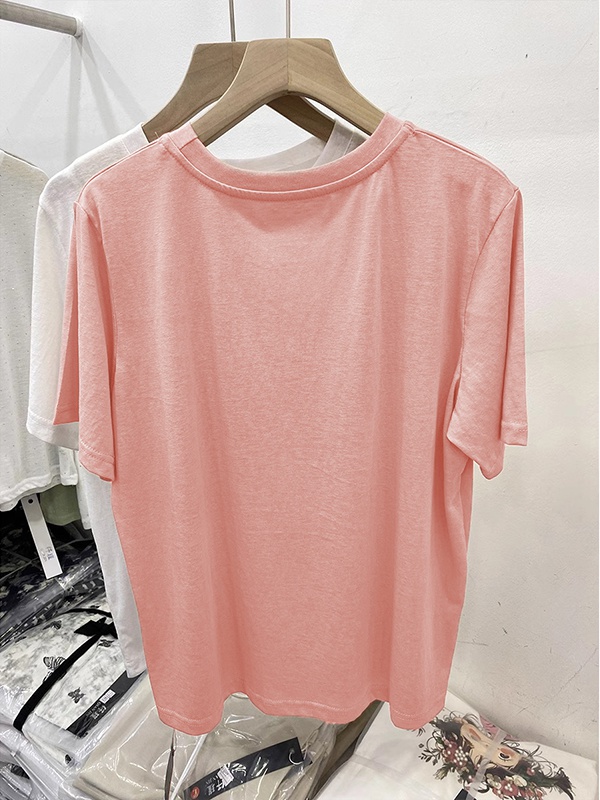 Pure cotton loose short sleeve large yard T-shirt for women