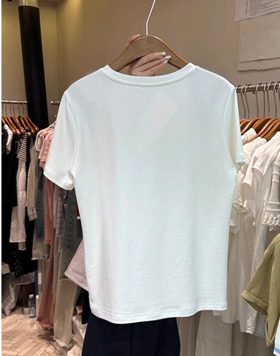 Short sleeve pure cotton summer T-shirt for women