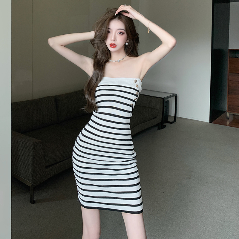 Wrapped chest summer spicegirl package hip dress for women