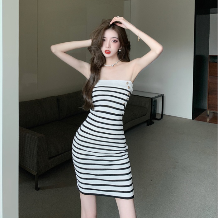 Wrapped chest summer spicegirl package hip dress for women