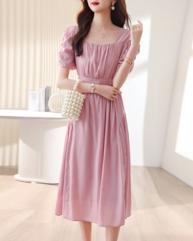 Slim fashion thin summer temperament light puff sleeve dress