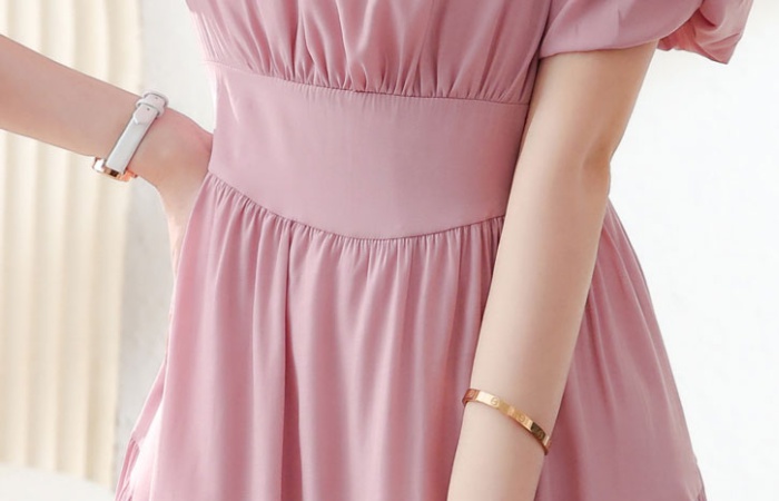 Slim fashion thin summer temperament light puff sleeve dress