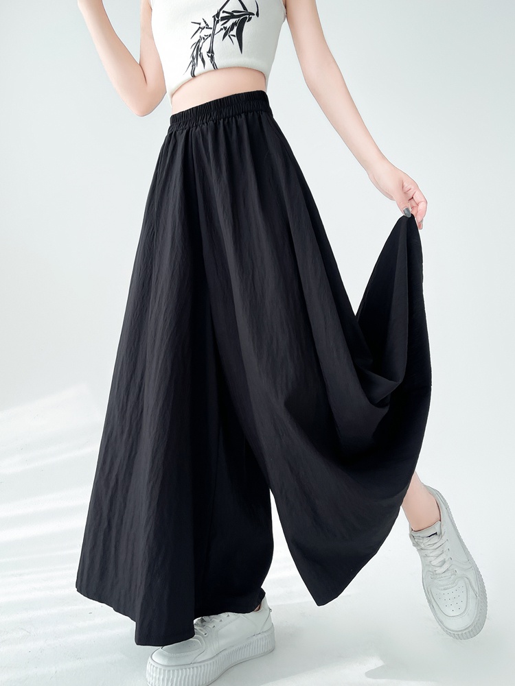 Cotton linen high waist culottes lazy pants for women