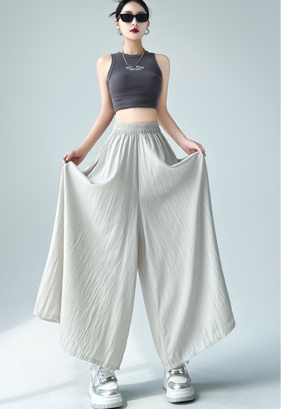 Cotton linen high waist culottes lazy pants for women