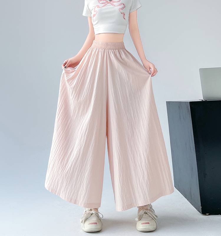 Cotton linen high waist culottes lazy pants for women