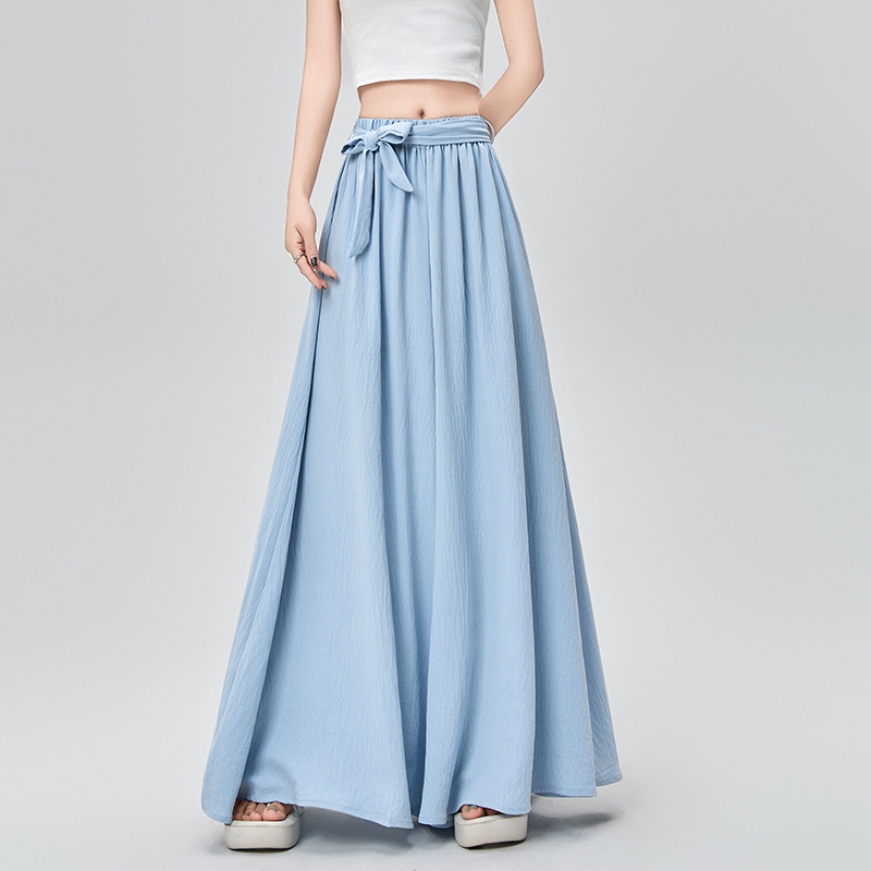 Bow thin wide leg pants lazy Japanese style pants for women