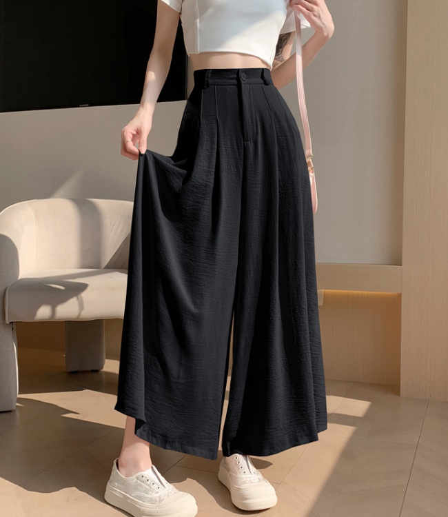 Summer drape wide leg pants ice silk pants for women