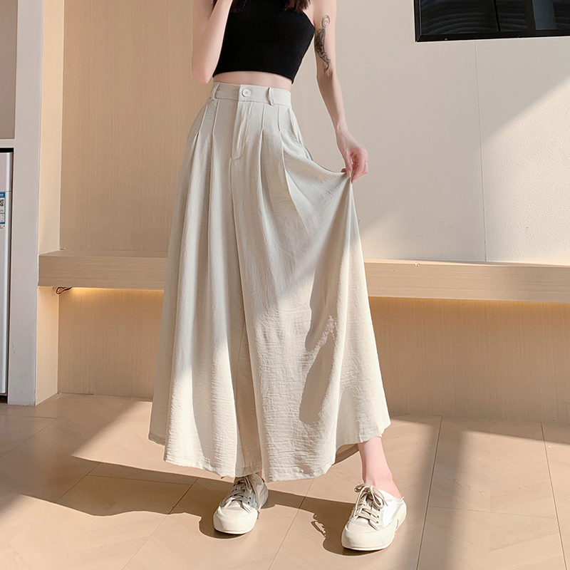 Summer drape wide leg pants ice silk pants for women