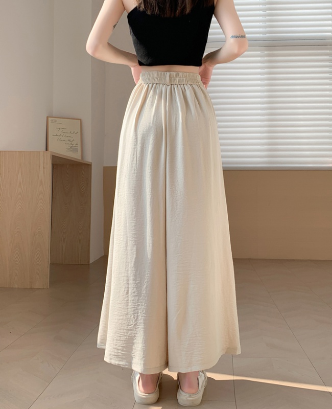 Summer drape wide leg pants ice silk pants for women