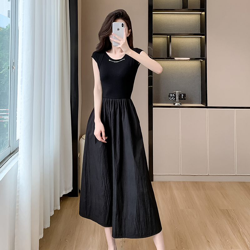 Ladies pinched waist summer dress for women