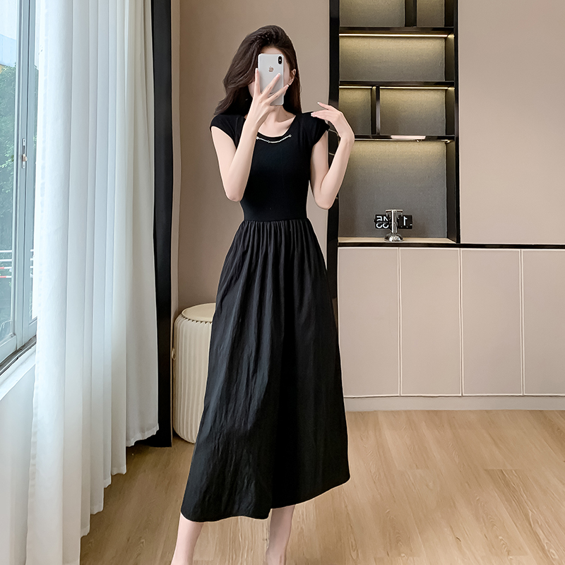 Ladies pinched waist summer dress for women