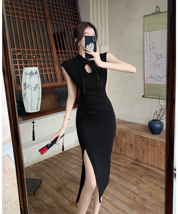 Temperament Chinese style cheongsam package hip split formal dress