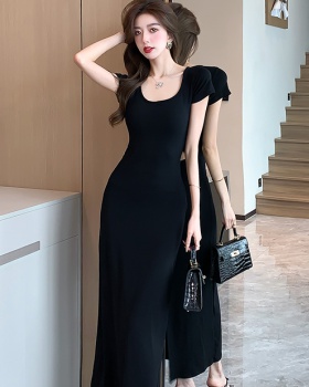 Casual long dress short sleeve dress for women