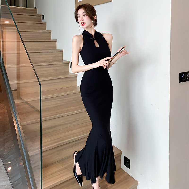 Temperament slim long dress mermaid cheongsam