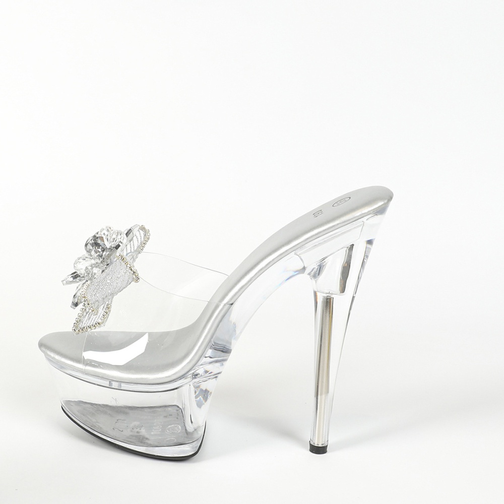 Banquet high-heeled sexy platform crystal fine-root shoes
