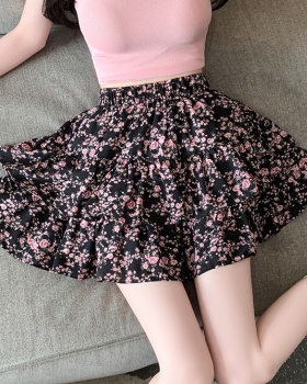 Floral anti emptied puff skirt summer skirt for women