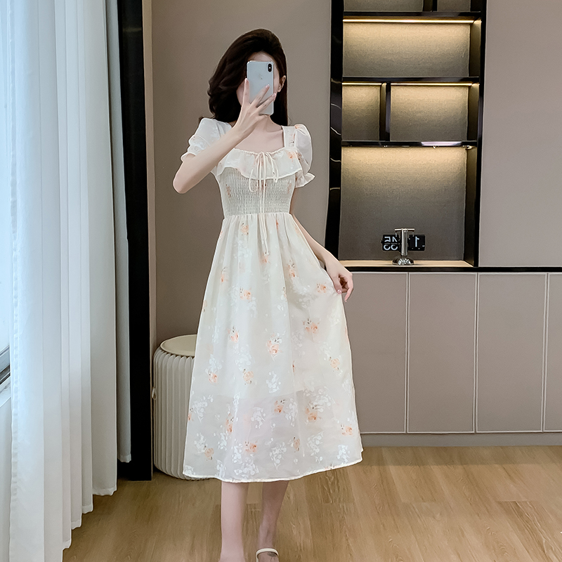 Summer wear dress France style light luxury long dress