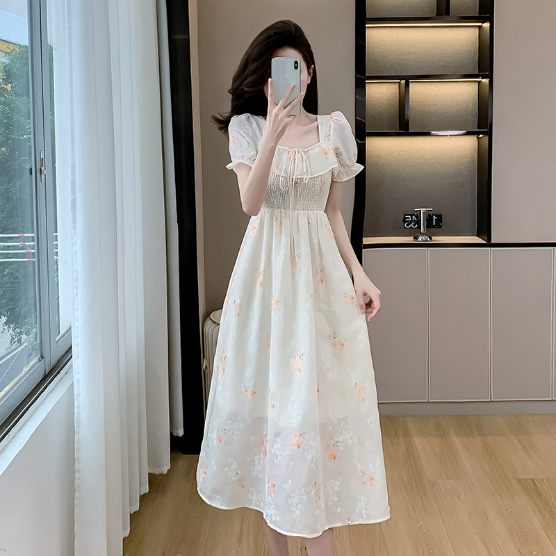 Summer wear dress France style light luxury long dress