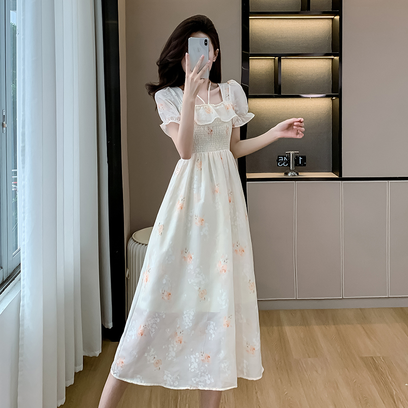 Summer wear dress France style light luxury long dress