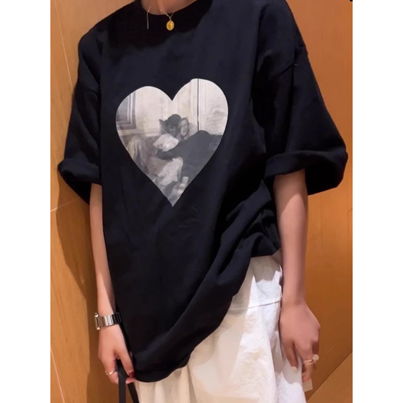 Large yard short sleeve printing Korean style T-shirt