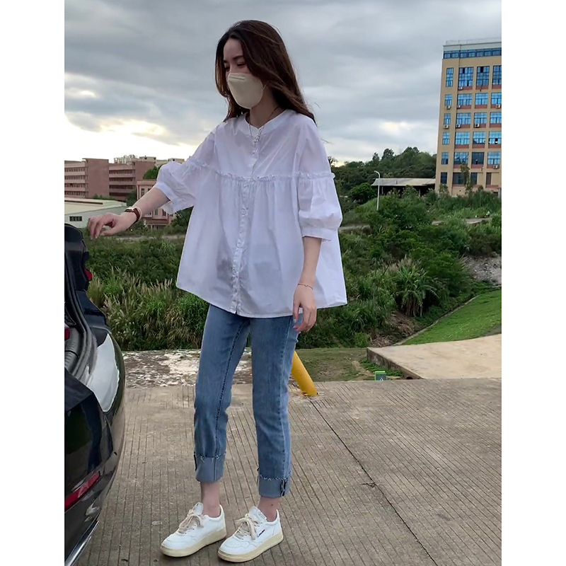 France style summer tops niche doll shirt for women