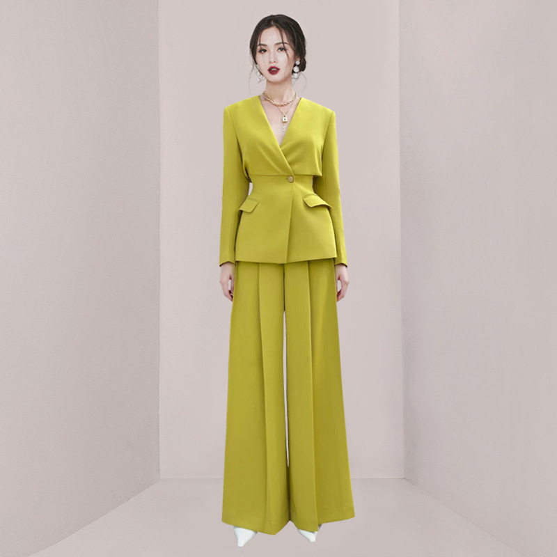 Wide leg pants 2pcs set for women