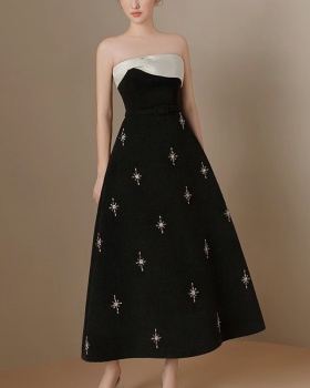 Printing niche dress stars elegant formal dress