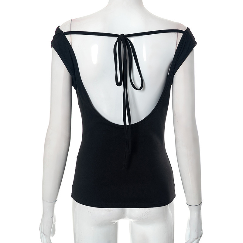 Sleeveless European style T-shirt pure vest for women