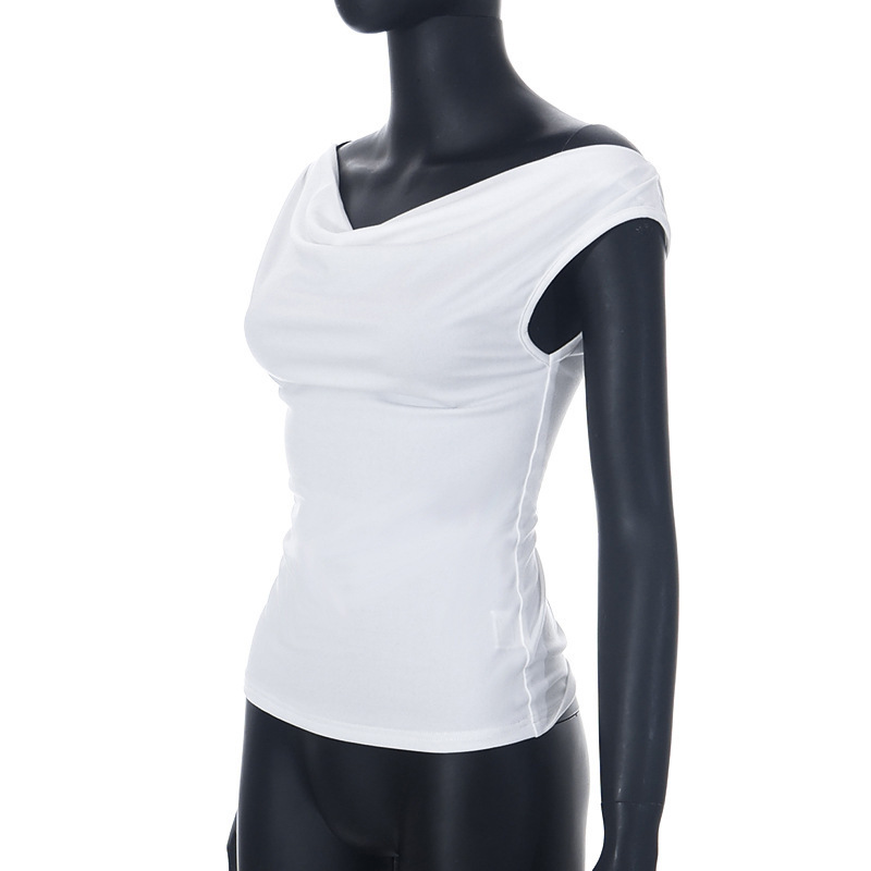 Sleeveless European style T-shirt pure vest for women