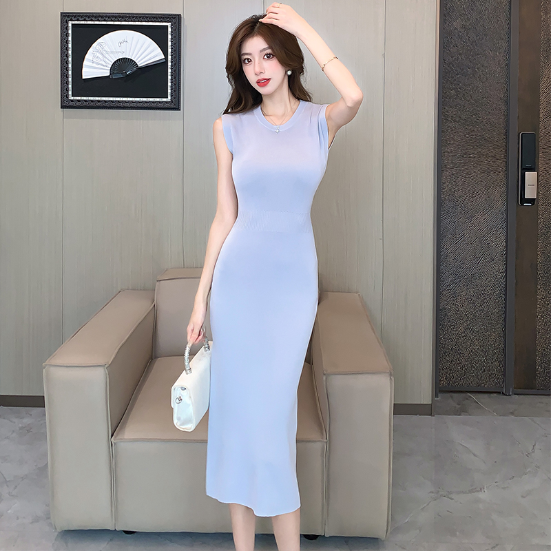 Pinched waist long dress dress for women