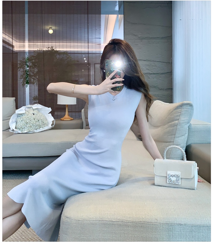 Pinched waist long dress dress for women