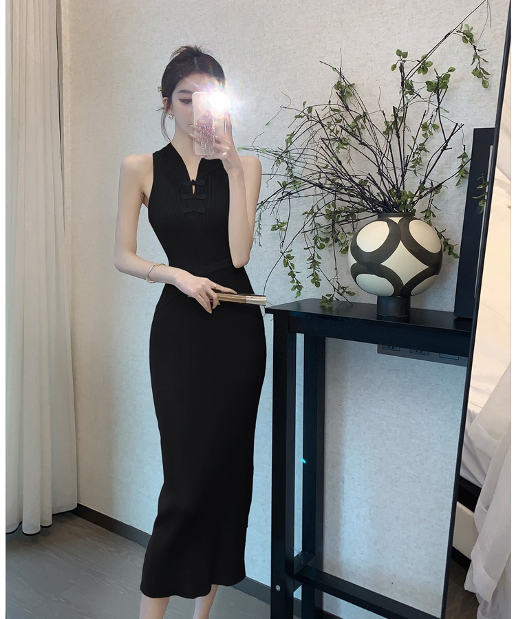 Sleeveless package hip sleeveless dress long sexy dress