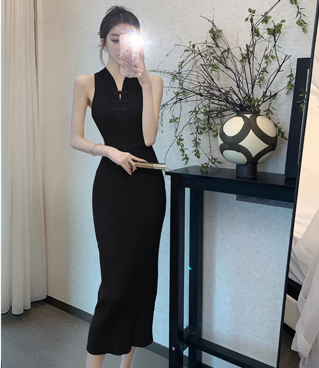 Sleeveless package hip sleeveless dress long sexy dress