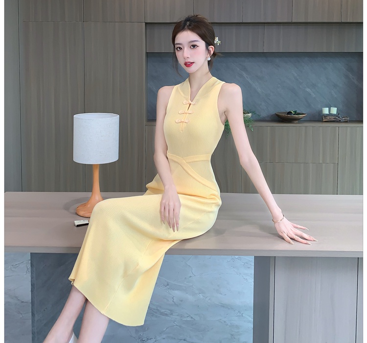 Sleeveless package hip sleeveless dress long sexy dress