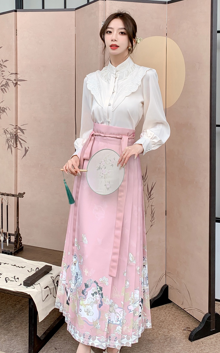 Han clothing Chinese style horse-face skirt for women