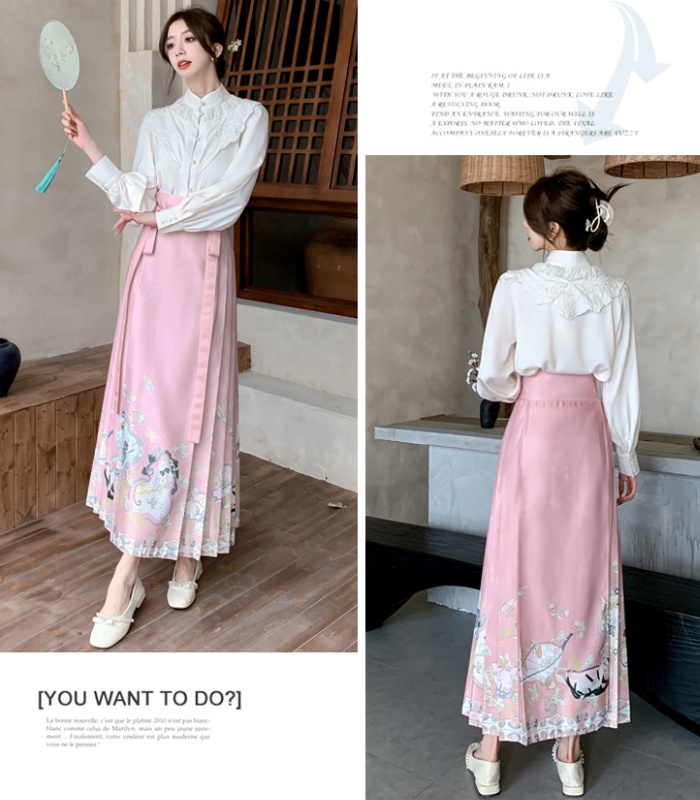 Han clothing Chinese style horse-face skirt for women